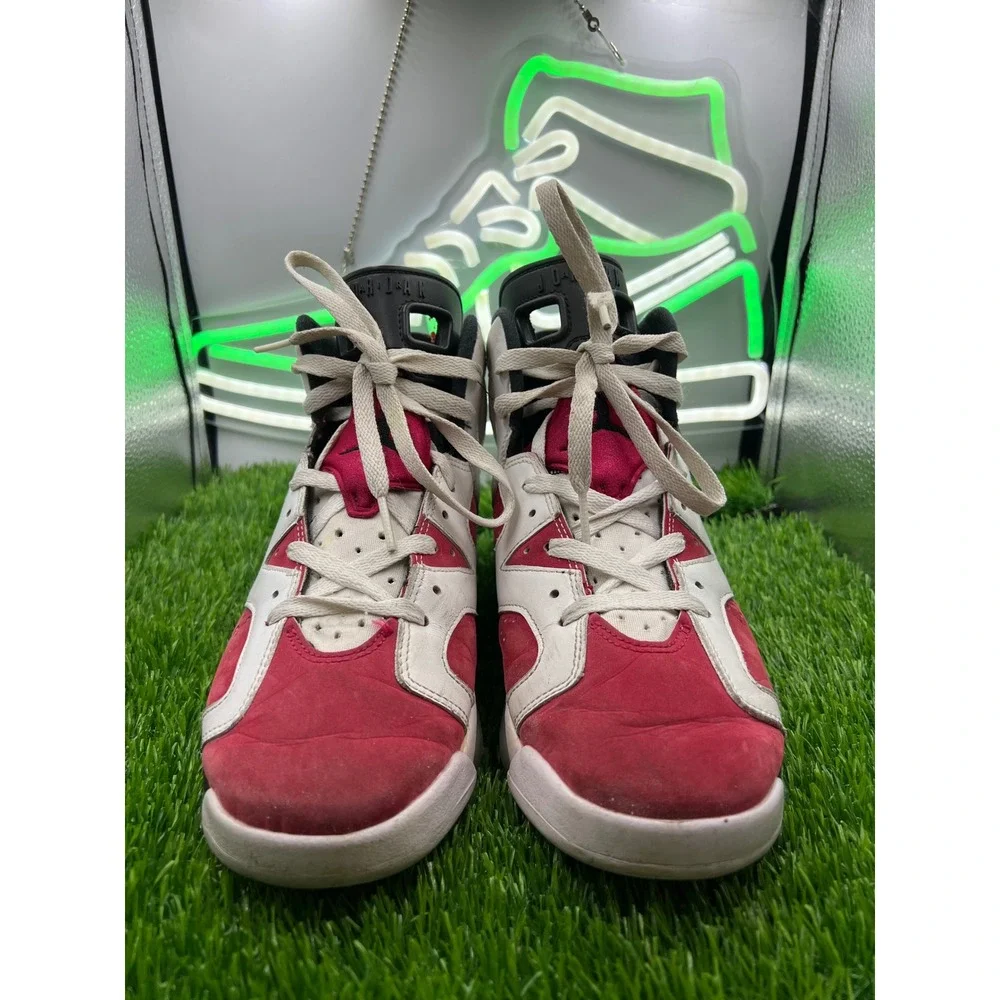 Nike Air Jordan 6 Retro Carmine Red White GS Shoes Size 6.5Y W 8 384665-106‎